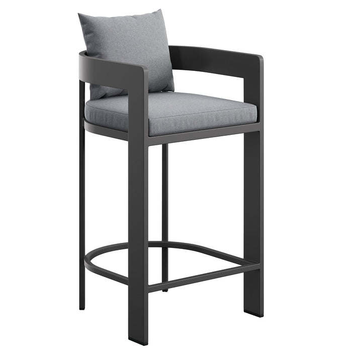 Tahoe Outdoor Patio Aluminum Bar Chair Gray