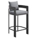 Tahoe Outdoor Patio Aluminum Bar Chair Gray