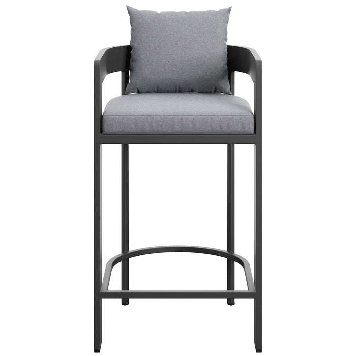 Tahoe Outdoor Patio Aluminum Bar Chair Gray