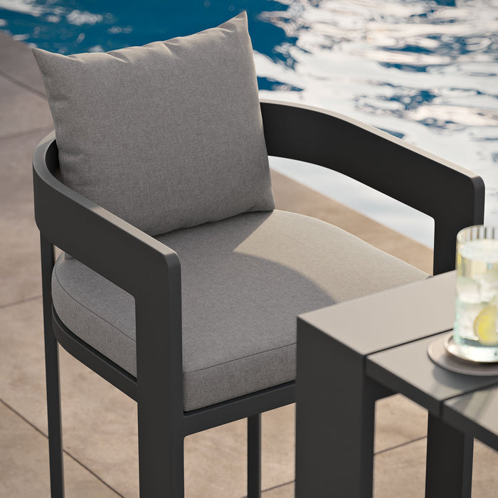 Tahoe Outdoor Patio Aluminum Bar Chair Gray