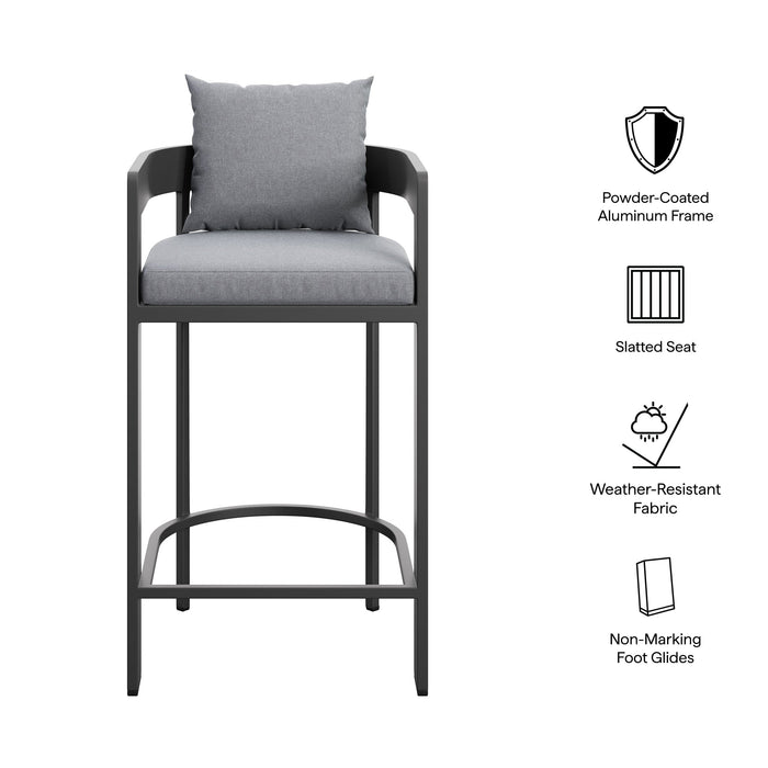 Tahoe Outdoor Patio Aluminum Bar Chair Gray