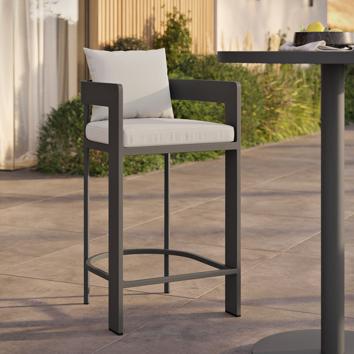 Tahoe Outdoor Patio Aluminum Bar Chair White