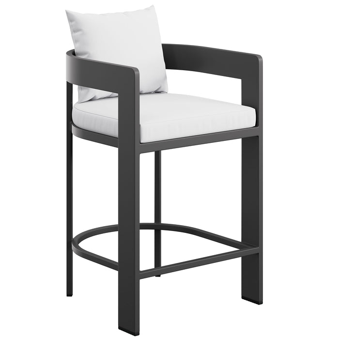 Tahoe Outdoor Patio Aluminum Counter Stool White