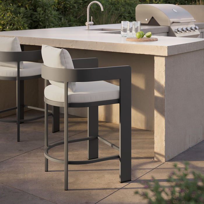 Tahoe Outdoor Patio Aluminum Counter Stool White