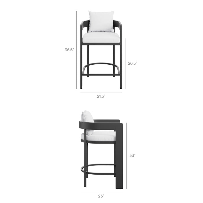 Tahoe Outdoor Patio Aluminum Counter Stool White