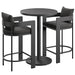Tahoe 3-Piece Outdoor Aluminum Bar Set Charcoal