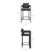 Tahoe 3-Piece Outdoor Aluminum Bar Set Charcoal
