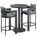 Tahoe 3-Piece Outdoor Aluminum Bar Set Gray