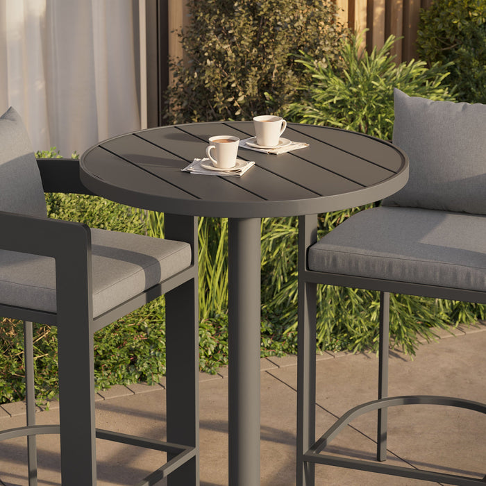 Tahoe 3-Piece Outdoor Aluminum Bar Set Gray