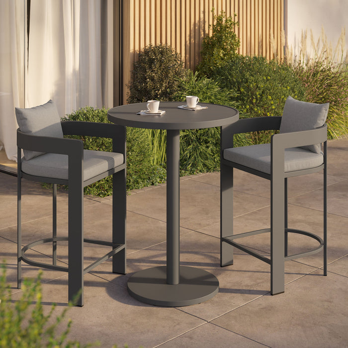 Tahoe 3-Piece Outdoor Aluminum Bar Set Gray