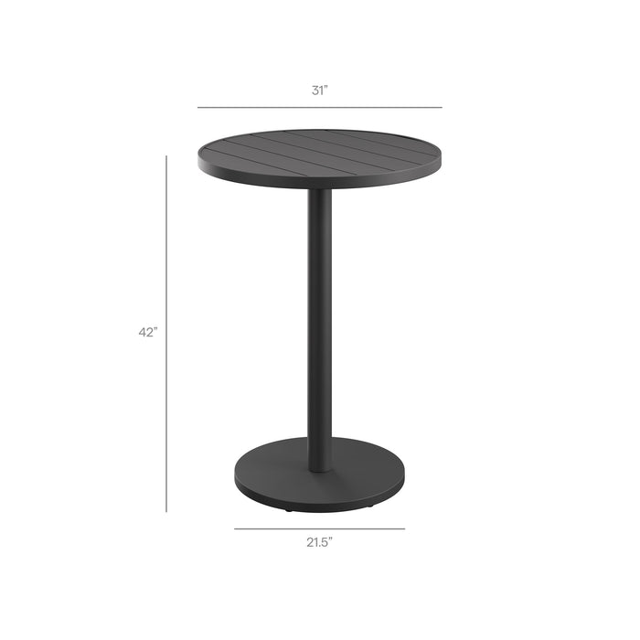 Tahoe 3-Piece Outdoor Aluminum Bar Set Gray
