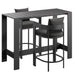 Tahoe 3-Piece Outdoor Aluminum Bar Table Set Charcoal
