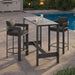Tahoe 3-Piece Outdoor Aluminum Bar Table Set Charcoal