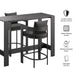 Tahoe 3-Piece Outdoor Aluminum Bar Table Set Charcoal