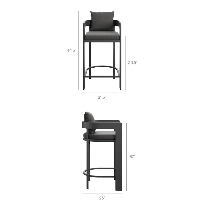 Tahoe 3-Piece Outdoor Aluminum Bar Table Set Charcoal