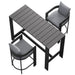 Tahoe 3-Piece Outdoor Aluminum Bar Table Set Gray