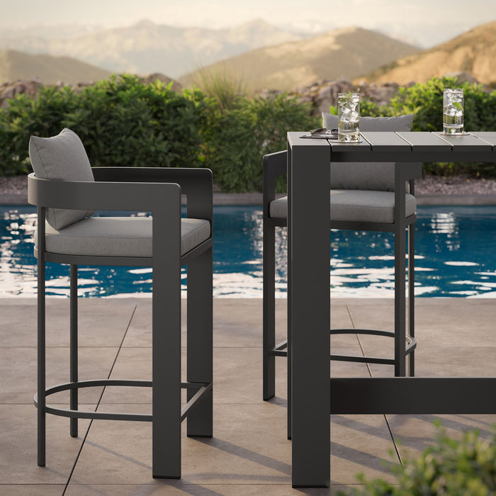 Tahoe 3-Piece Outdoor Aluminum Bar Table Set Gray
