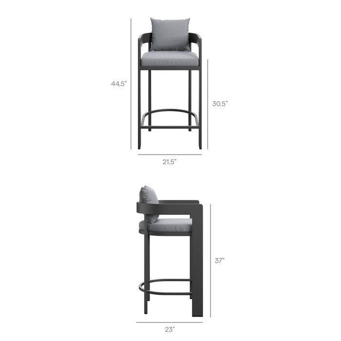 Tahoe 3-Piece Outdoor Aluminum Bar Table Set Gray