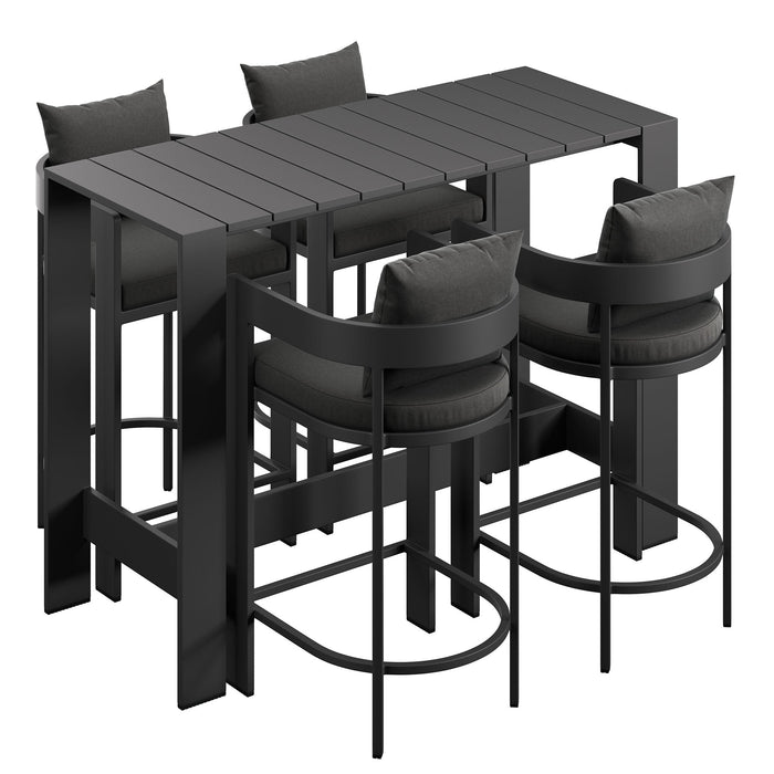 Tahoe 5-Piece Outdoor Bar Table Set Charcoal