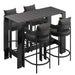Tahoe 5-Piece Outdoor Bar Table Set Charcoal