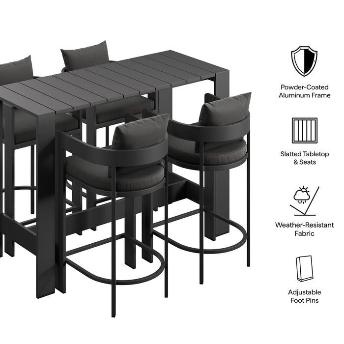 Tahoe 5-Piece Outdoor Bar Table Set Charcoal