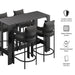 Tahoe 5-Piece Outdoor Bar Table Set Charcoal