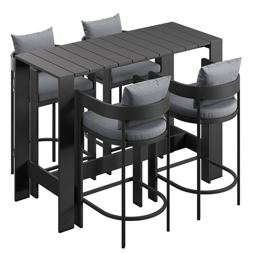 Tahoe 5-Piece Outdoor Bar Table Set Gray