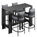 Tahoe 5-Piece Outdoor Bar Table Set Gray