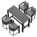 Tahoe 5-Piece Outdoor Bar Table Set Gray