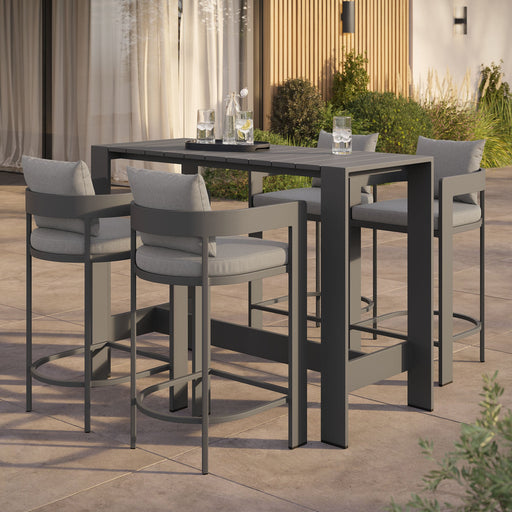 Tahoe 5-Piece Outdoor Bar Table Set Gray