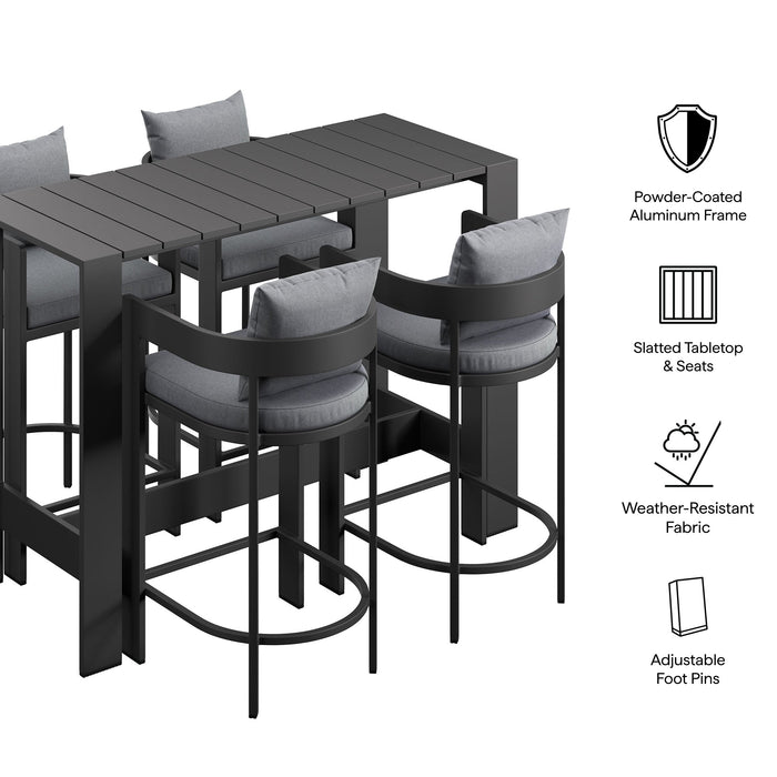 Tahoe 5-Piece Outdoor Bar Table Set Gray