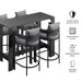 Tahoe 5-Piece Outdoor Bar Table Set Gray