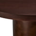 Annette 54 Inch Round Pedestal Base Dining Table Dark Walnut Burnished Brass