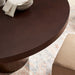 Annette 54 Inch Round Pedestal Base Dining Table Dark Walnut Burnished Brass