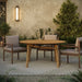 Cielo 59" Sunburst Outdoor Teak Dining Table Natural