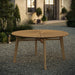 Cielo 59" Sunburst Outdoor Teak Dining Table Natural