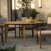Cielo 59" Sunburst Outdoor Teak Dining Table Natural