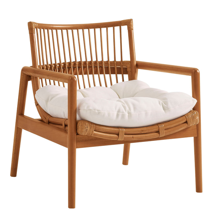 Tula Wood Rattan Lounge Chair Brown