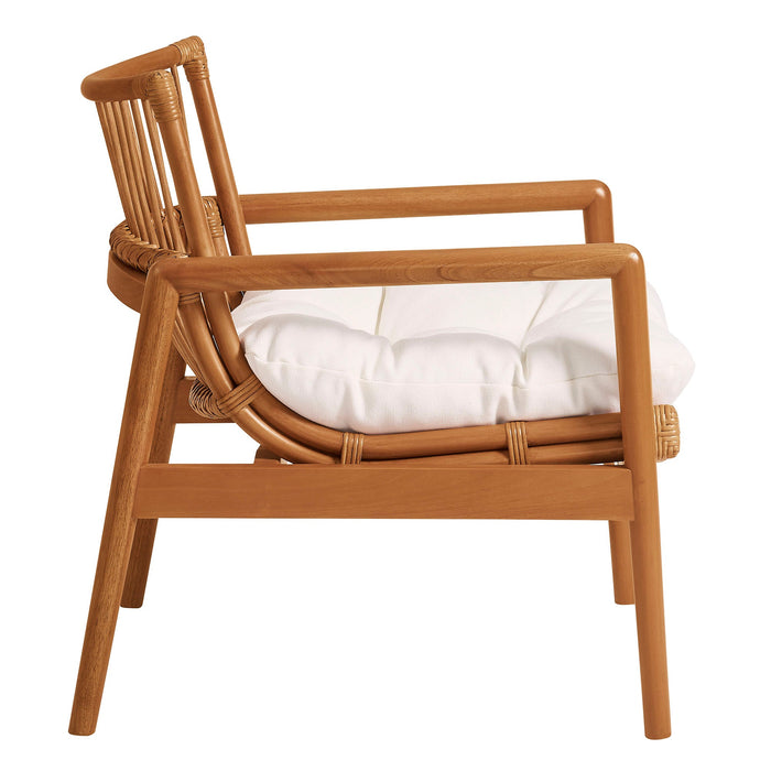 Tula Wood Rattan Lounge Chair Brown