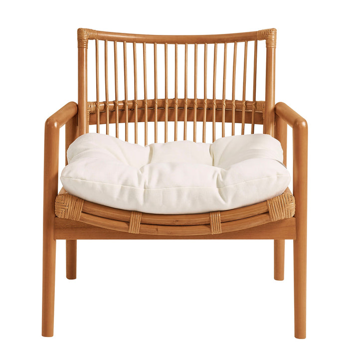 Tula Wood Rattan Lounge Chair Brown