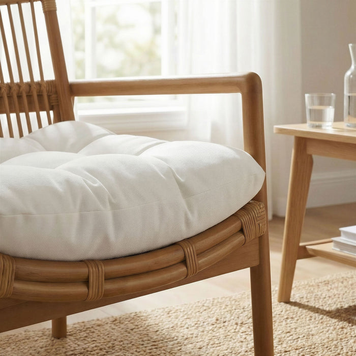 Tula Wood Rattan Lounge Chair Brown