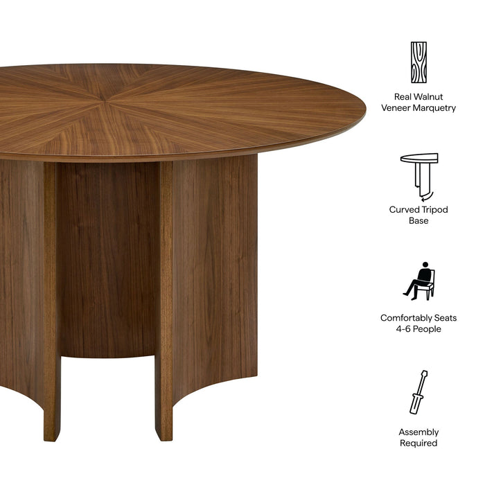 Sloane 54 Inch Round Dining Table Walnut
