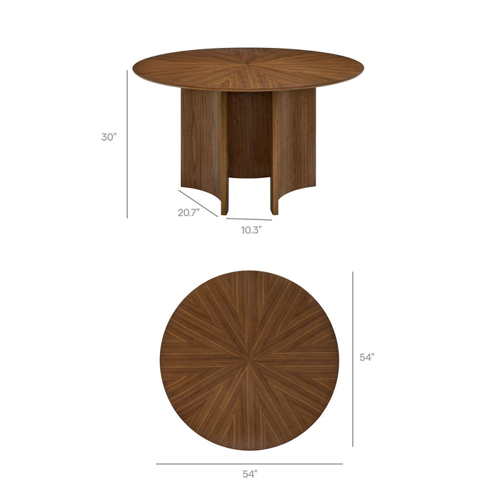 Sloane 54 Inch Round Dining Table Walnut