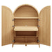 Calista 63 Inch Arched Storage Cabinet With Folding Desk Oak