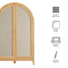 Calista 63 Inch Arched Storage Cabinet With Folding Desk Oak