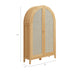 Calista 63 Inch Arched Storage Cabinet With Folding Desk Oak