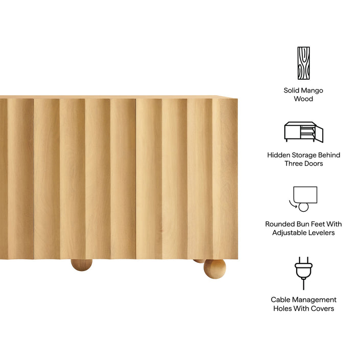 Sorren 54 Inch Scalloped Mango Wood Natural