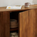 Sorren 72 Inch Scalloped Wood 4-Door Sideboard Walnut