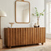 Sorren 72 Inch Scalloped Wood 4-Door Sideboard Walnut