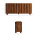 Sorren 72 Inch Scalloped Wood 4-Door Sideboard Walnut